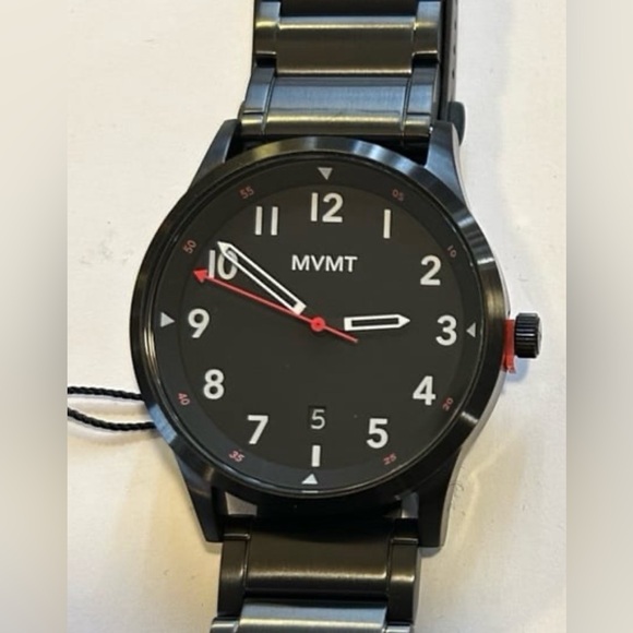 MVMT Watch With 41mm Black Face & Black Bracelet